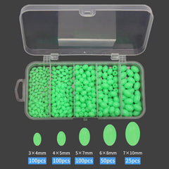 Close-up of fluorescent green luminous bead