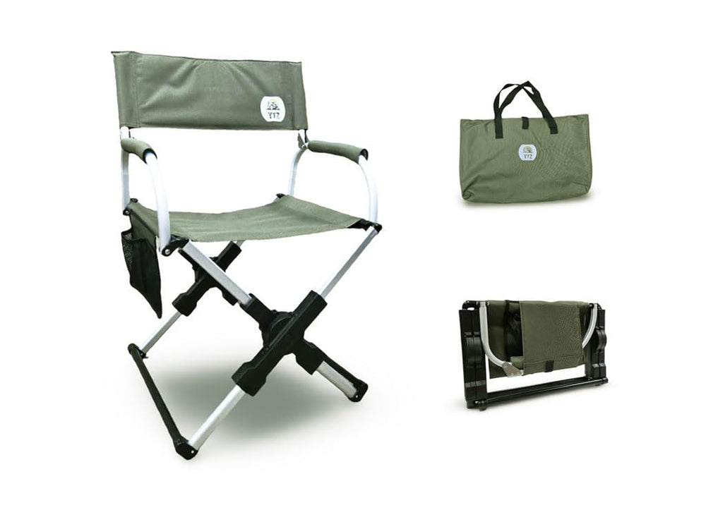 YTZ Outdoor portable camping chair with carry bag for effortless transport and quick setup.