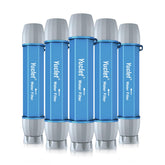 Yuclet 5-pack water filter straw package for preparedness and easy hydration on adventures.