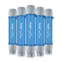 Yuclet 5-pack water filter straw package for preparedness and easy hydration on adventures.