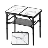 YUFIFAIRY small camping table with mesh layer for organized outdoor meals