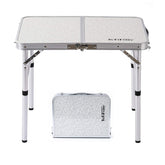 YUFIFAIRY folding camp table top view shows sturdy MDF surface for outdoor meals.