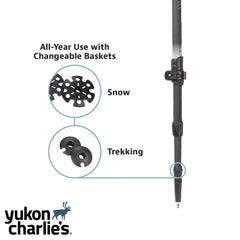 Yukon Charlie's padded wrist straps add stability on uneven terrain