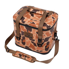 Yukon Outfitters cooler offers adjustable shoulder strap for hands-free transport during activities.