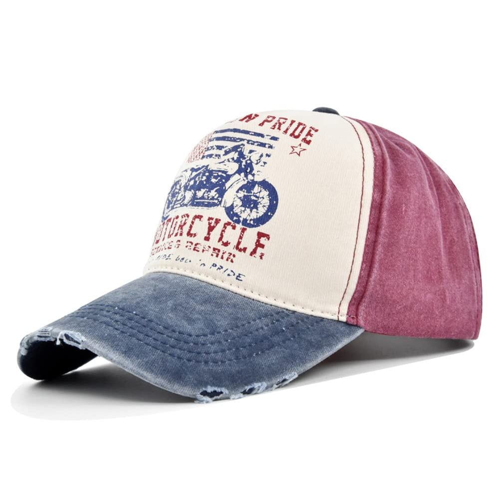 YULOONG Vintage Denim Cap front view shows denim texture and sun protection for outdoor days