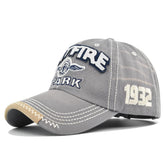 YULOONG Vintage denim cap with SPITFIRE embroidery enhances casual street style