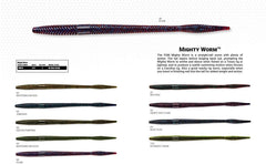 Yum Lures Mighty Worm tail-dance view in Watermelon/Red, shows motion on jighead.