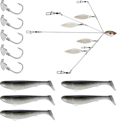 Yum Lures Scottsboro swimbait kit with rainbow shad, 3.5 inch, boosts bass lure action
