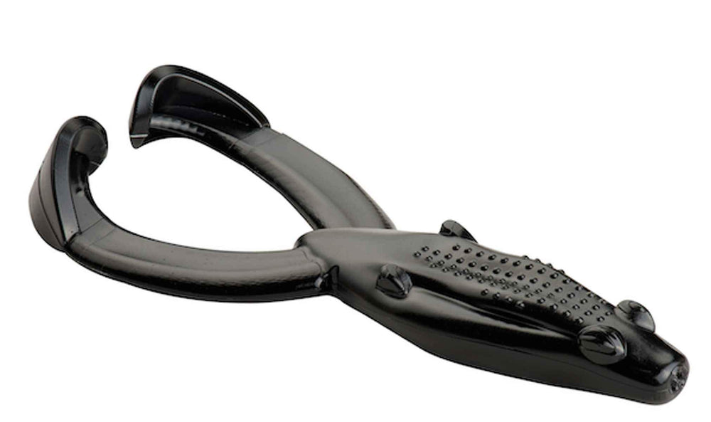Yum Lures Tip Toad Bait in black with cupped feet boosts topwater action