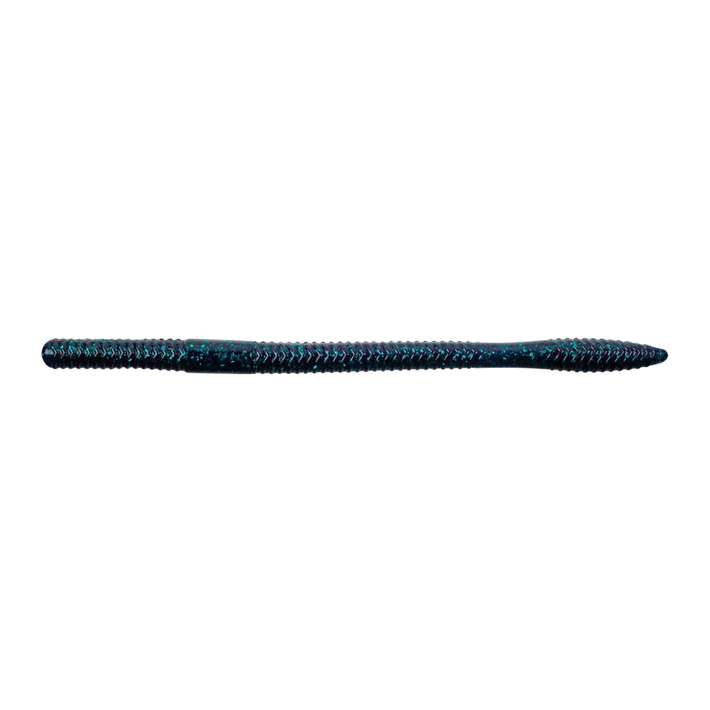 Yum Lures Yum Finesse Worm Junebug 8in with a bulbous tail improves bass attraction on finesse rigs.