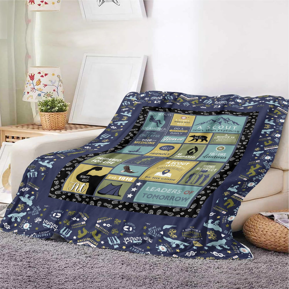 YunTu Scouts fleece blanket soft closeup shows plush warmth for cozy nights.