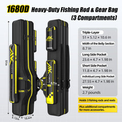 Yuzhiyuan Fishing Rod Case top view shows slim, travel-ready design.