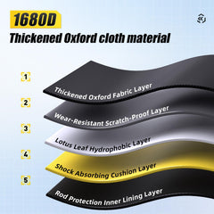 Yuzhiyuan Fishing Rod Case woven edge detail helps maintain shape.