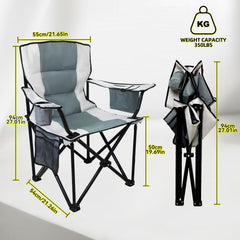 yuzhiyuan heavy duty camping chair side pocket highlights organized storage during outdoor use