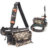 YVLEEN Sling fishing tackle bag water-resistant exterior for all-weather storage.