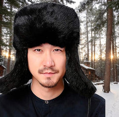 YXCFEWD Trapper Hat with earflap down provides extra ear protection for snow-commutes
