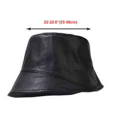 YY GEWETAO leather bucket hat with flexible brim for versatile styling
