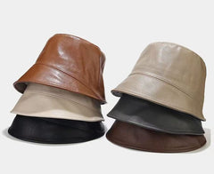 YY GEWETAO travel-ready leather bucket hat keeps you cool under sun
