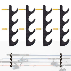 YYST horizontal fishing rod storage rack mounted on wall holding eight rods