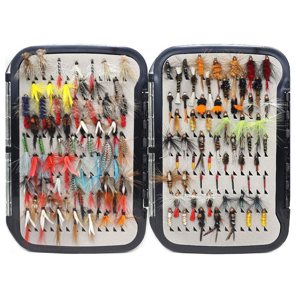 YZD Best Selection Flies Box front view showcases organized trout flies for easy on-water selection