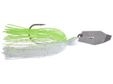 Z-MAN Big Blade ChatterBait Chartreuse/White 3/4oz with oversized blade for strong thump.