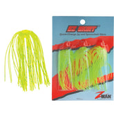 Z-Man Chatter Bait EZ skirt close-up with chartreuse and silver glitter for lifelike flash.