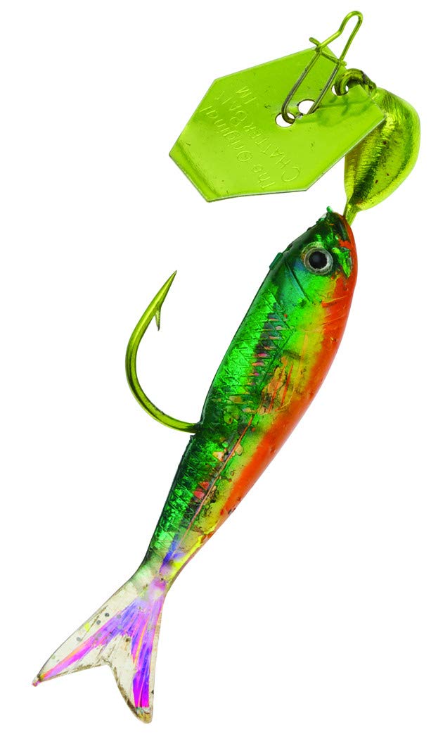 Z-Man ChatterBait Flashback Mini Swim Jig in chartreuse-firetiger with lifelike minnow action