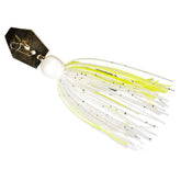 Z-MAN ChatterBait MiniMax chartreuse head close-up for subtle vibration finesse