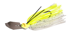 Z-Man CrossEyeZ ChatterBait 3/8 oz chartreuse/white for weedless bass jigging with strong vibration