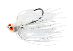 Z-MAN CrossEyeZ flipping jig in White Lightning, 3/8 oz, ideal for shallow-water flipping.