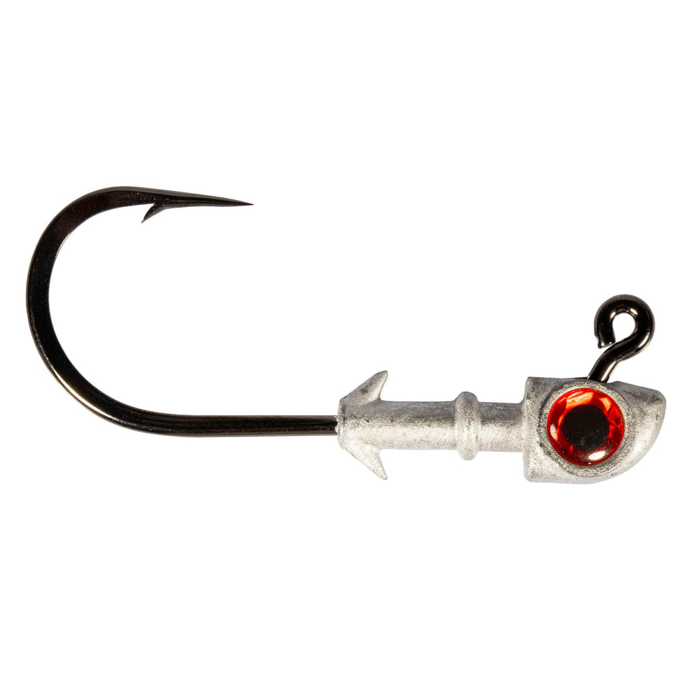 Z-MAN Diezel Eye Jighead 6/0 1oz Red with Tri-Forge hooks, ideal for predator strikes