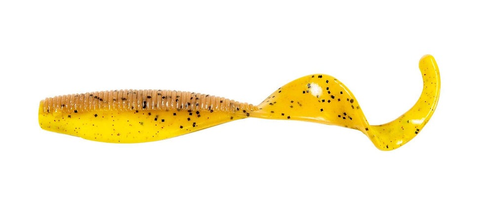 Z-Man Curly Tailz lure with natural baitfish scent attracts flounder and seatrout in inshore waters.