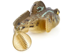Z-Man Gobius split dorsal fin guard enhances snag resistance during casting.