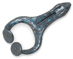 Z-Man Hard Leg FrogZ lure in black blue flake with lifelike paddle foot action for aggressive strikes.