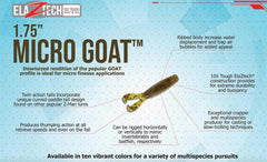 Vertical and horizontal rigging options mimic invertebrates and baitfish.