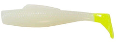Z-Man MinnowZ 3-inch paddle-tail swimbait with glow chartreuse tail for versatile freshwater and inshore fishing.