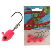 Z-Man Micro Shad HeadZ Pink Glow jighead viewed front with vibrant finish for panfish