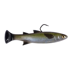 Z-Man Mulletron LT swimbait with Mossback pattern offers lifelike action at any retrieve.