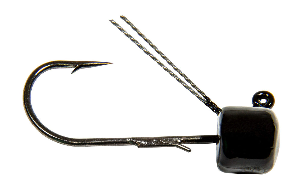 Z-Man Pro ShroomZ weedless head rigged for ElaZtech baits, secure grip.