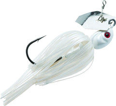 Z-Man Project Z ChatterBait pearl-ghost finish attracts bass with lifelike vibration.