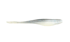Z-Man SJS35-57PK5 Scented Jerk ShadZ smoky shad front view shows realistic bounce for redfish.