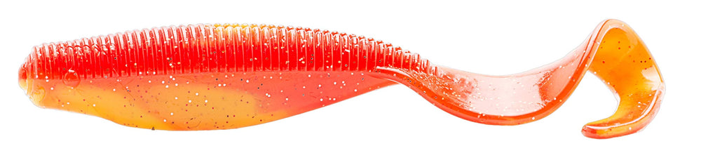 Z-Man Curly Tailz scented grub Bleeding Banana, 4in, inshore lure for multiple species