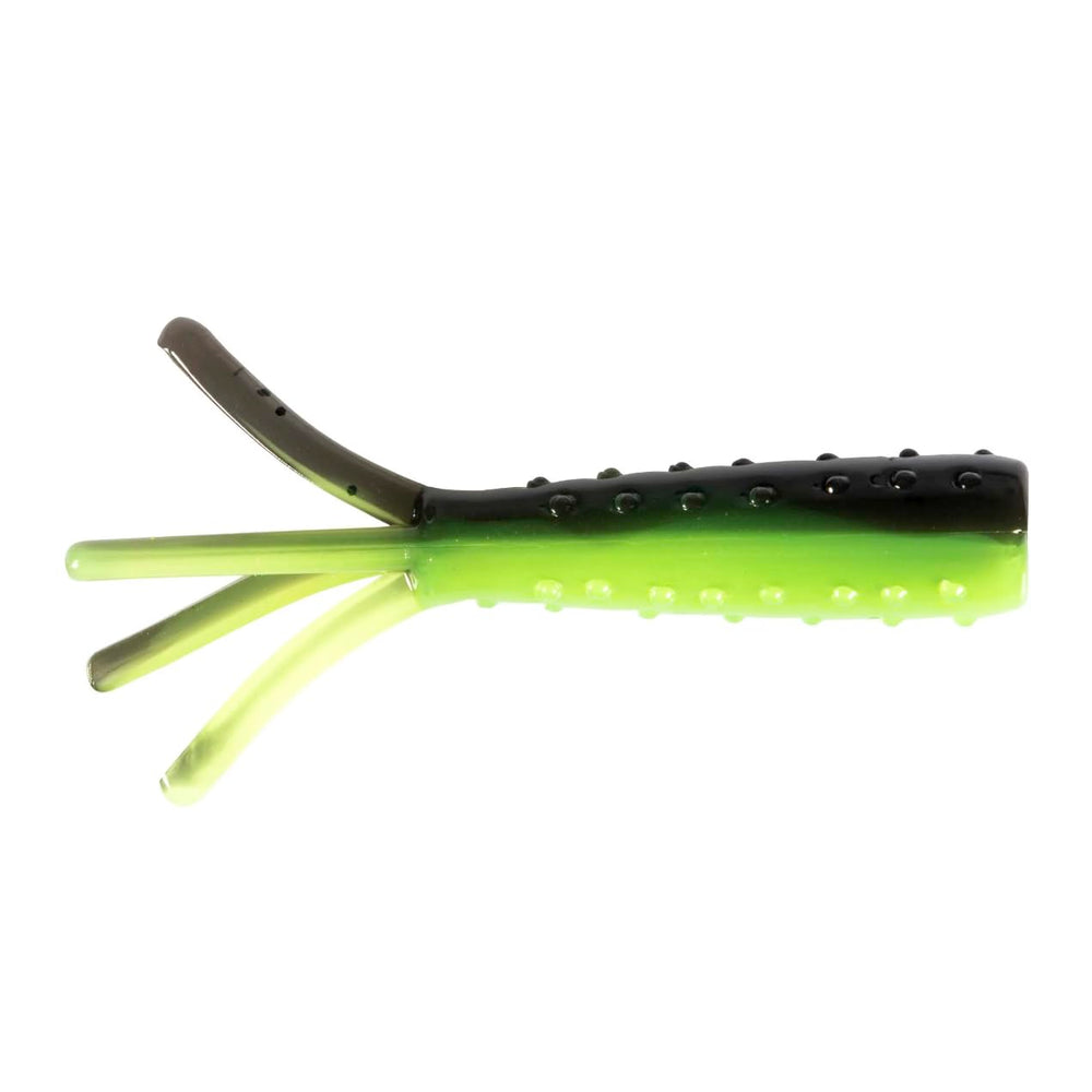 Z-Man Tiny TicklerZ Bumblebee 1.75-inch close-up showing buoyant ElaZtech action for panfish.