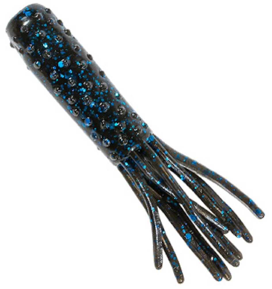 Z-MAN TRD TubeZ 2.75 in black/blue flake, buoyant ElaZtech lure for Ned Rig bass and crappie