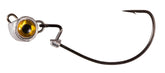 Z-Man TXF115-03PK3 jighead with gold finish and 3D eyes enhances visibility for gamefish