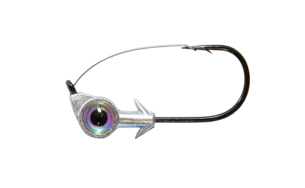 Z-Man weedless eye jighead 1/4 oz pearl finish for weedless retrieves.