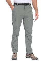 Zalify men's cargo hiking pants elastic waist for quick, comfortable fit during activity.