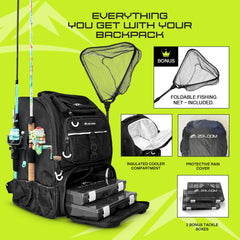 Insulated cooler interior of Zaloom 45L fishing backpack