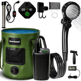Zappyway portable shower pump for camping enables quick, refreshing rinses.