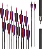 ZE ZHAN-E ARCHERY 12pcs-600-spine arrows with real turkey feathers for consistent flight.